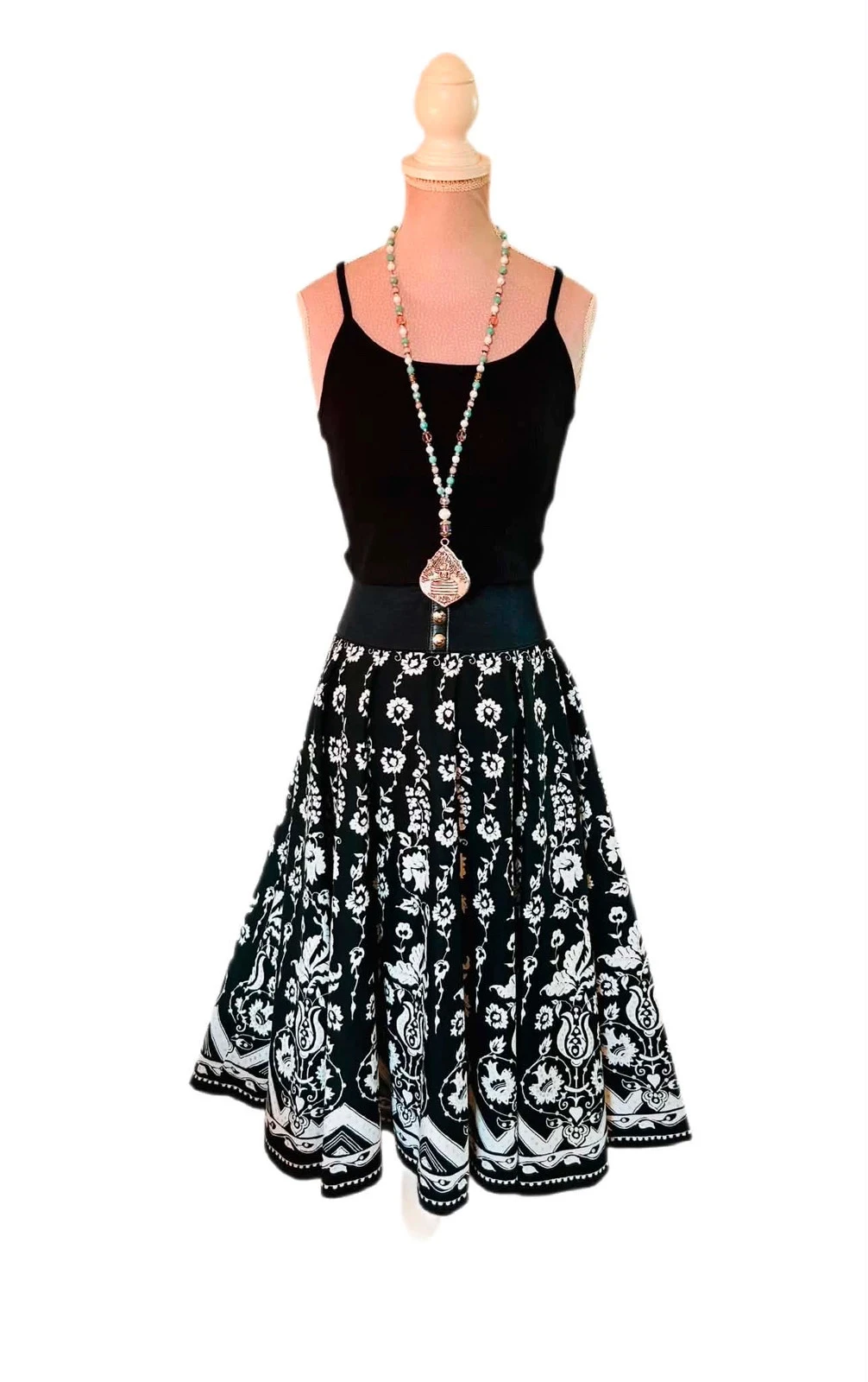 🖤🌿Vintage 2000s katoenen dansende rok barok bohemien folk chic Full circle rok 36/38🌿🖤 – photo 8